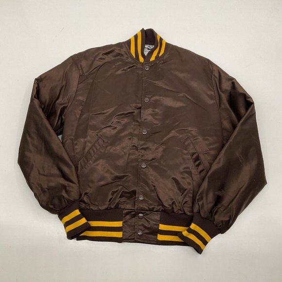 Leader Sportswear Other - Vintage Leader Sportswear Nylon Bomber Jacket Men's Small Brown Yellow Q…